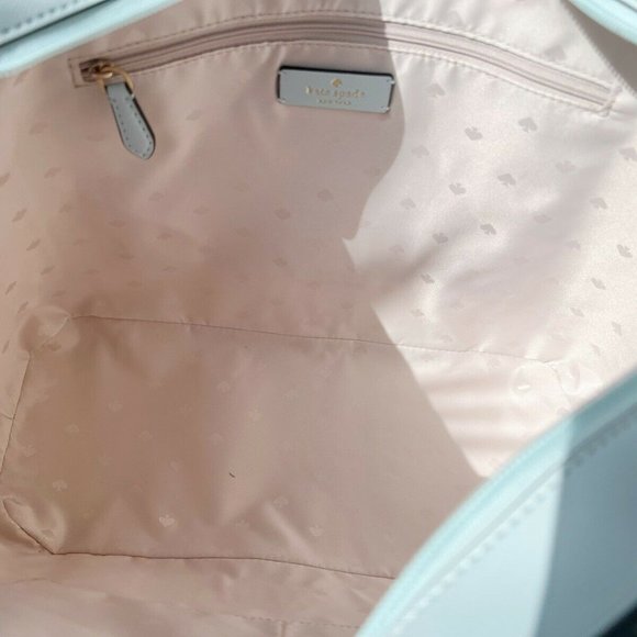 Kate Spade Leather Tote Bag Blue Glow - Picture 2 of 5